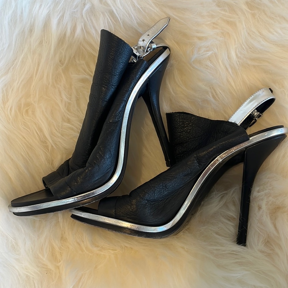 Balenciaga glove sling back leather sandal